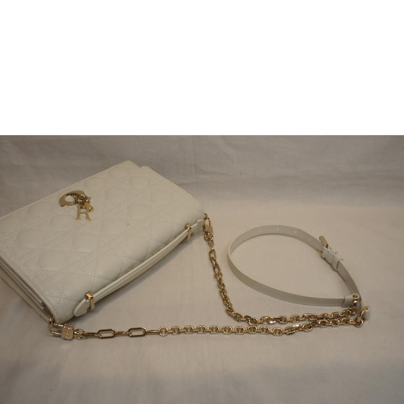 Christian Dior クリスチャンディオール/MY DIOR トップハンドルカナージュホワイトラムスキン//SAランク/92