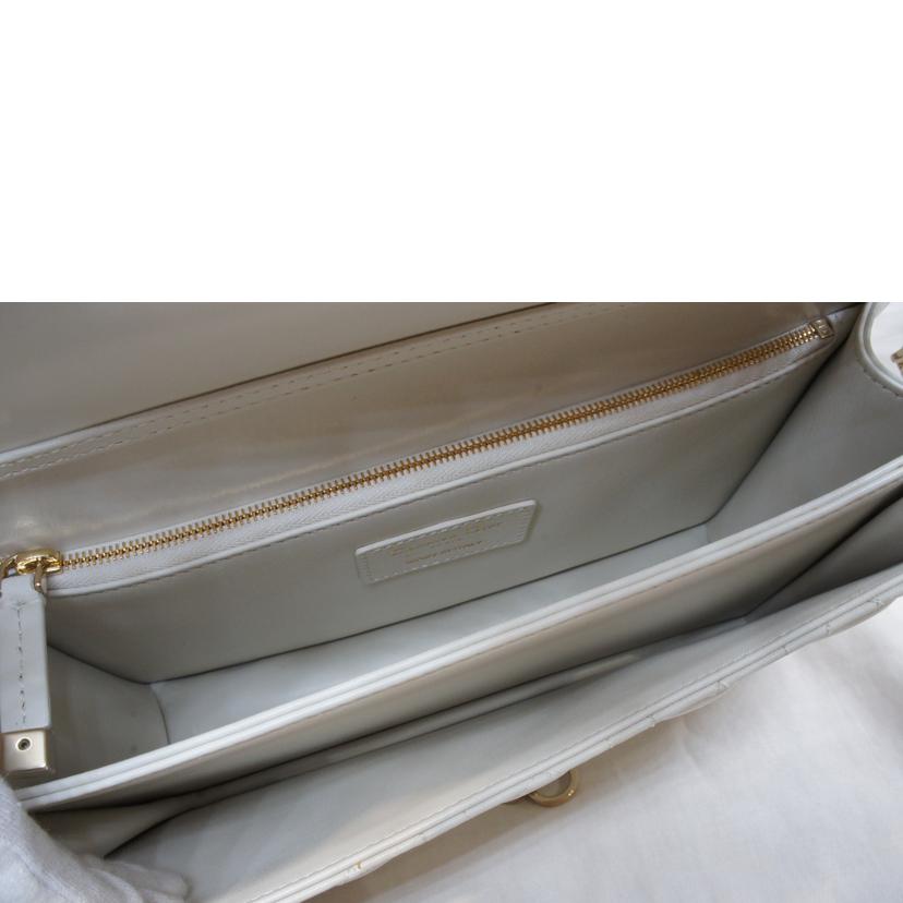 Christian Dior クリスチャンディオール/MY DIOR トップハンドルカナージュホワイトラムスキン//SAランク/92