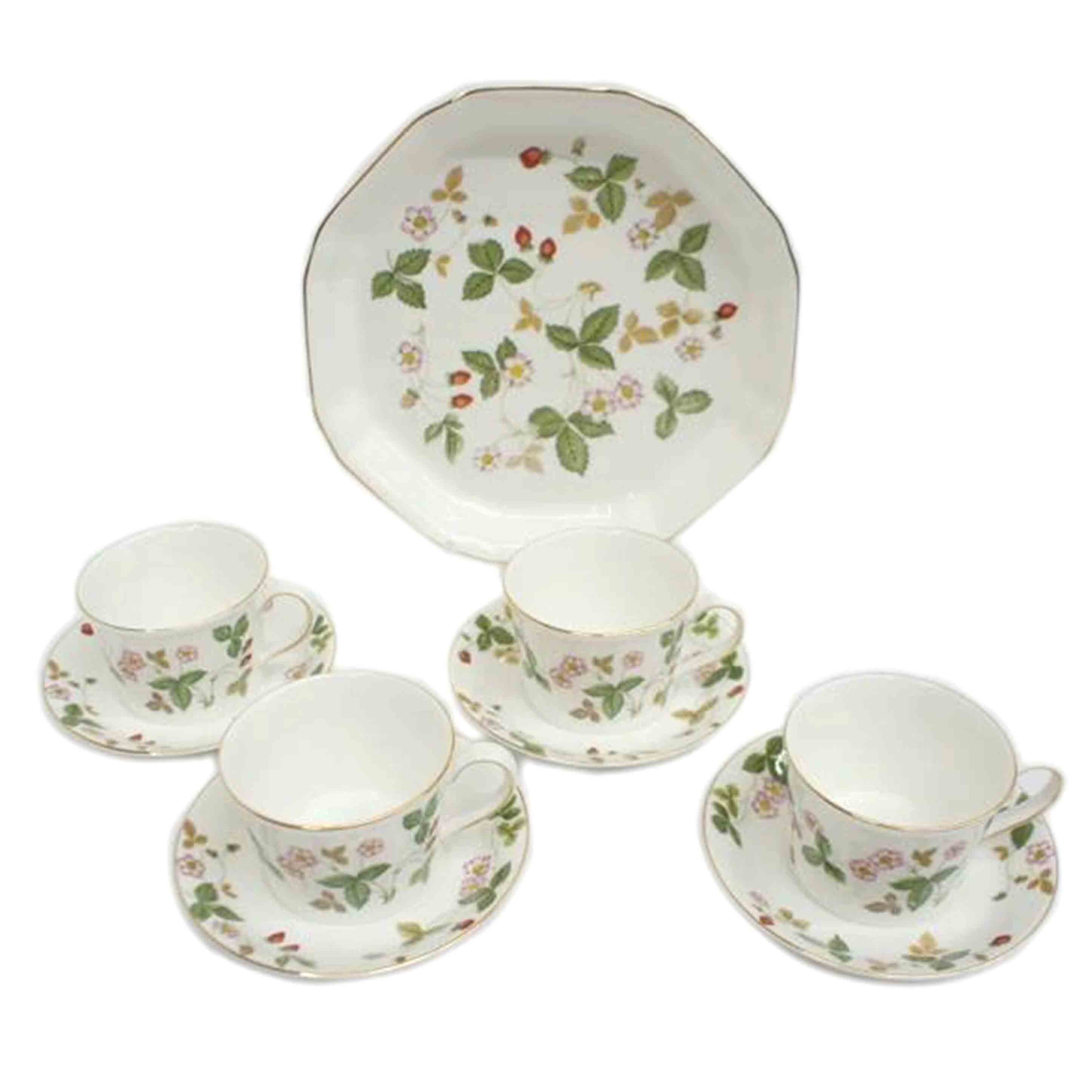 WEDGWOOD ウェッジウッド/ワイルドストロベリー カップ&ソーサー4客+プレートセット//SAランク/05