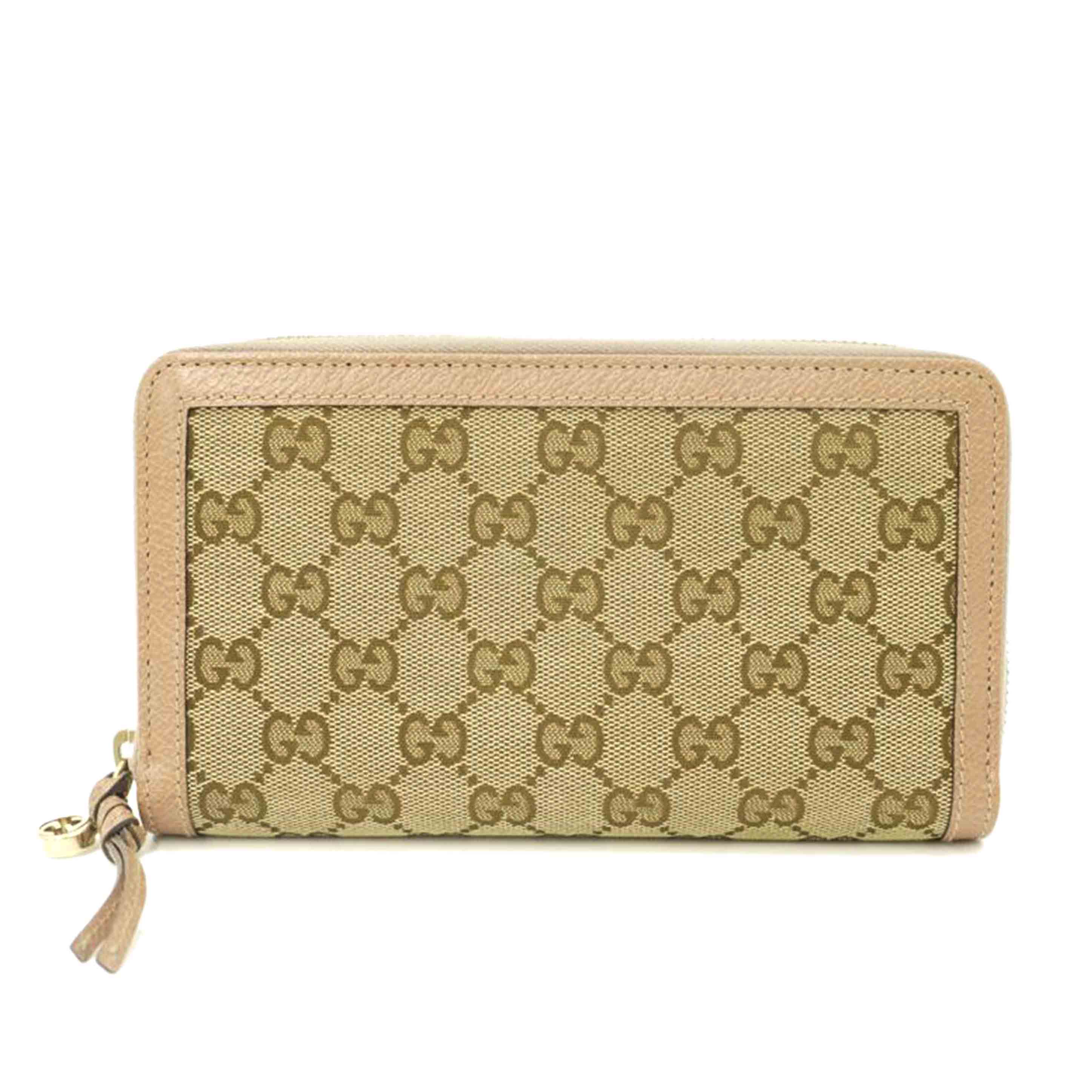 GUCCI/GGキャンバスラウンドファスナー長財布/ピンク/323397//214*/Aランク/69