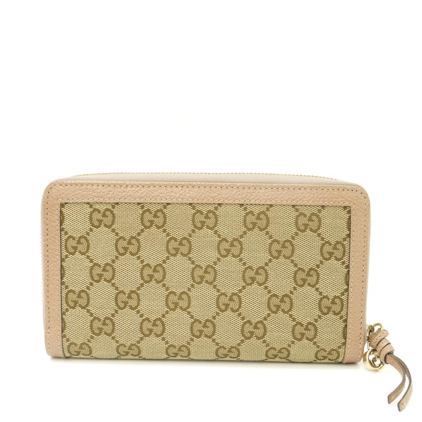GUCCI/GGキャンバスラウンドファスナー長財布/ピンク/323397//214*/Aランク/69