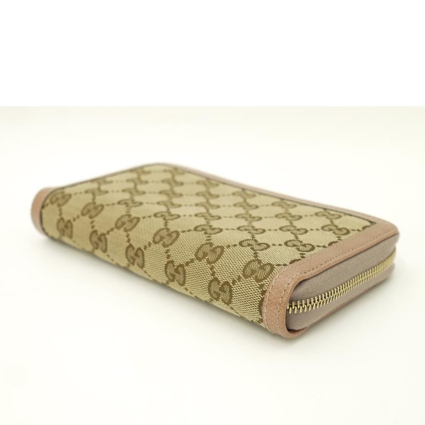 GUCCI/GGキャンバスラウンドファスナー長財布/ピンク/323397//214*/Aランク/69