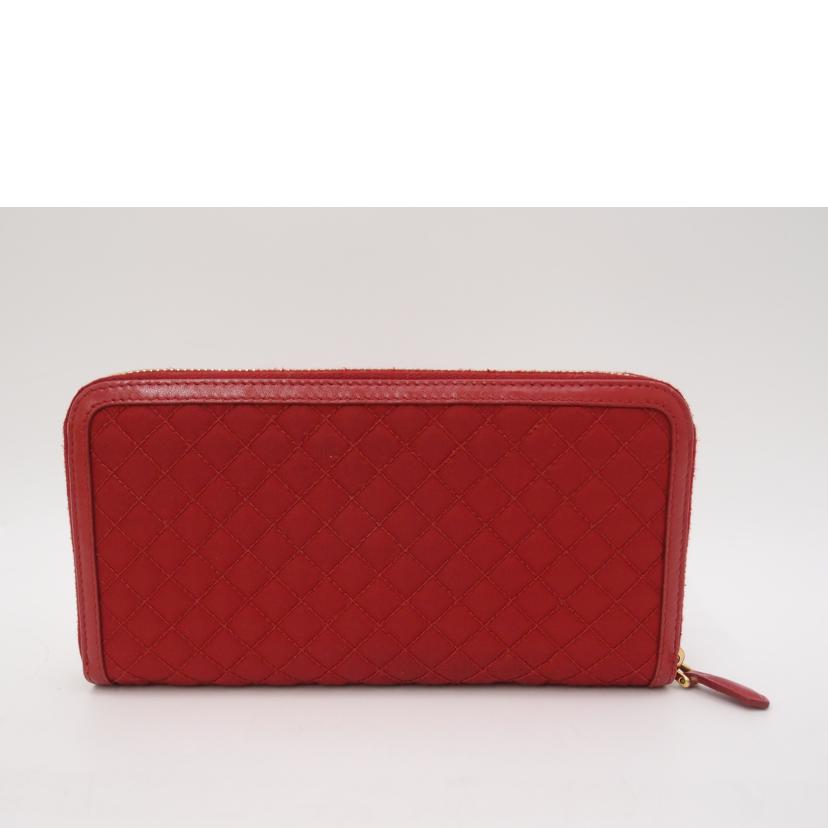 PRADA プラダ/キルティングラウンドファスナー長財布/レッド//42/ABランク/69