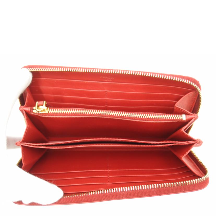 PRADA プラダ/キルティングラウンドファスナー長財布/レッド//42/ABランク/69