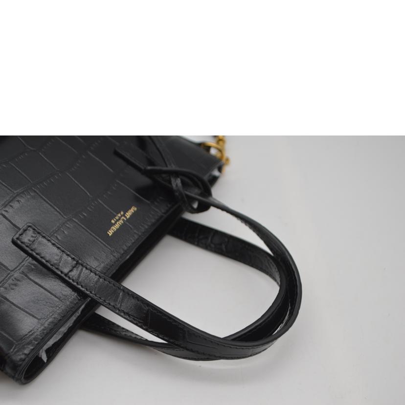 SAINT LAURENT サンローラン/ミニトイ/エンボスクロコレザー/ノワール/712367//122*/SAランク/89