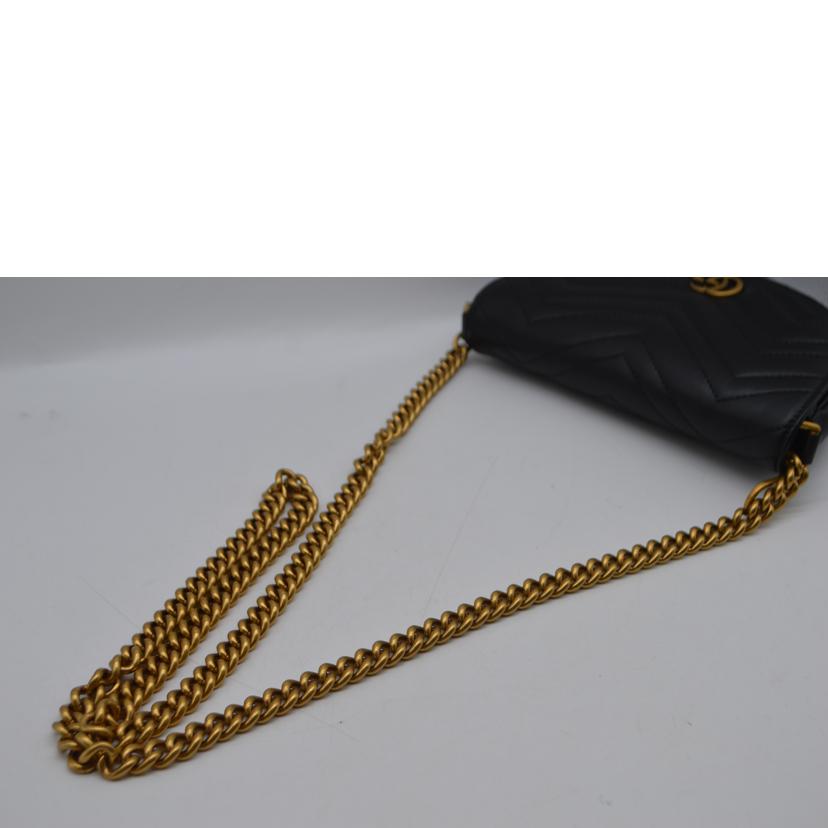 GUCCI グッチ/GGマーモントハーフムーンチェーンレザーショルダー/746431//525***/SAランク/89