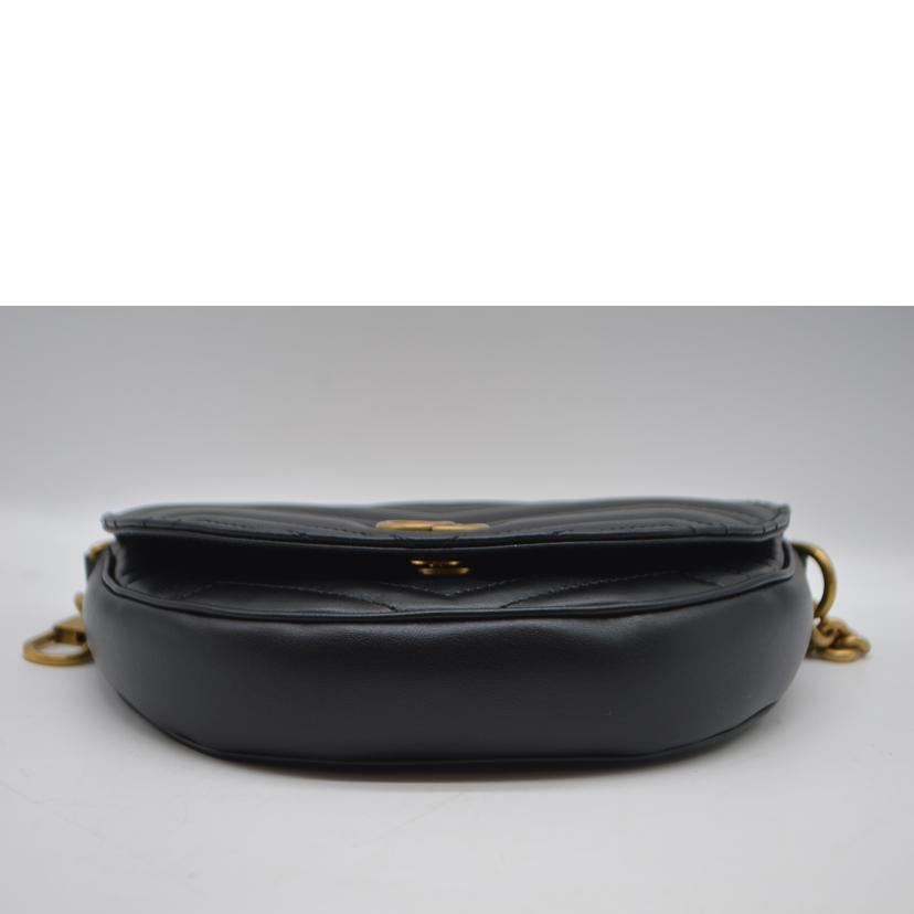 GUCCI グッチ/GGマーモントハーフムーンチェーンレザーショルダー/746431//525***/SAランク/89