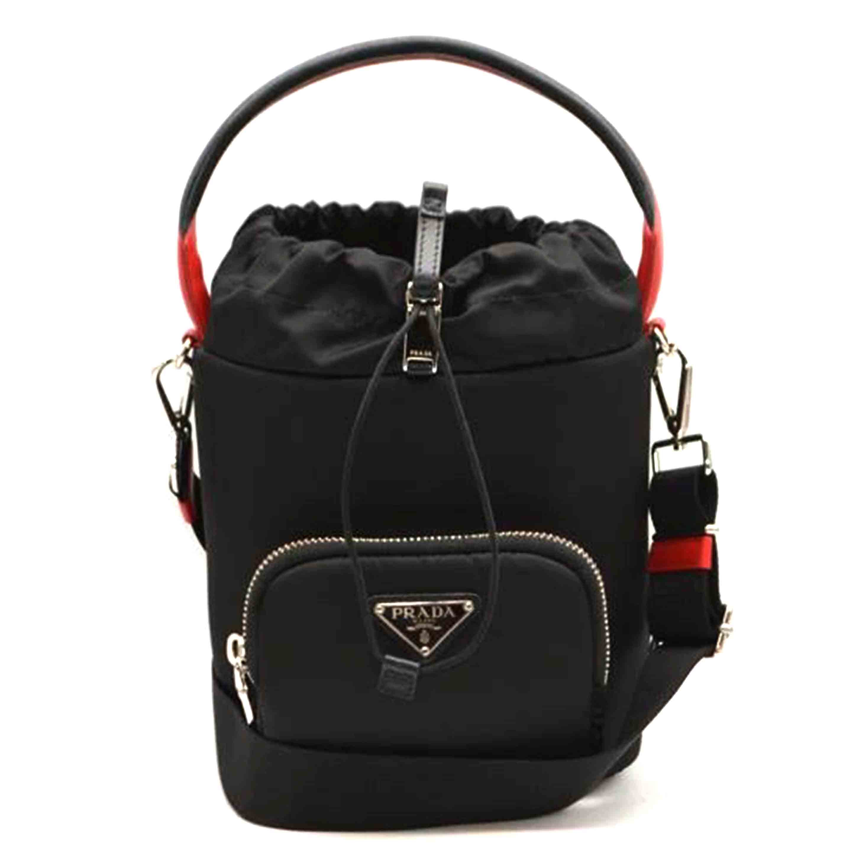 PRADA プラダ/テスートポケットバケット2wayレザーハンド/ネロ/1BE026//255/SAランク/89