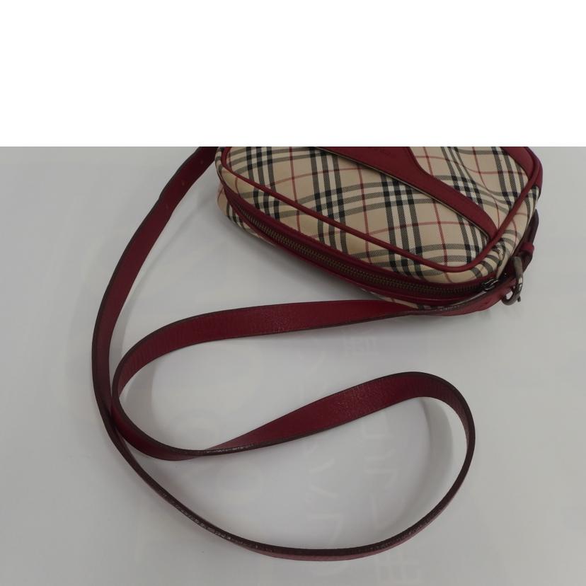 BURBERRY バーバリー/ノバチェック ショルダーバッグ ベージュ+レッド/Bランク/82