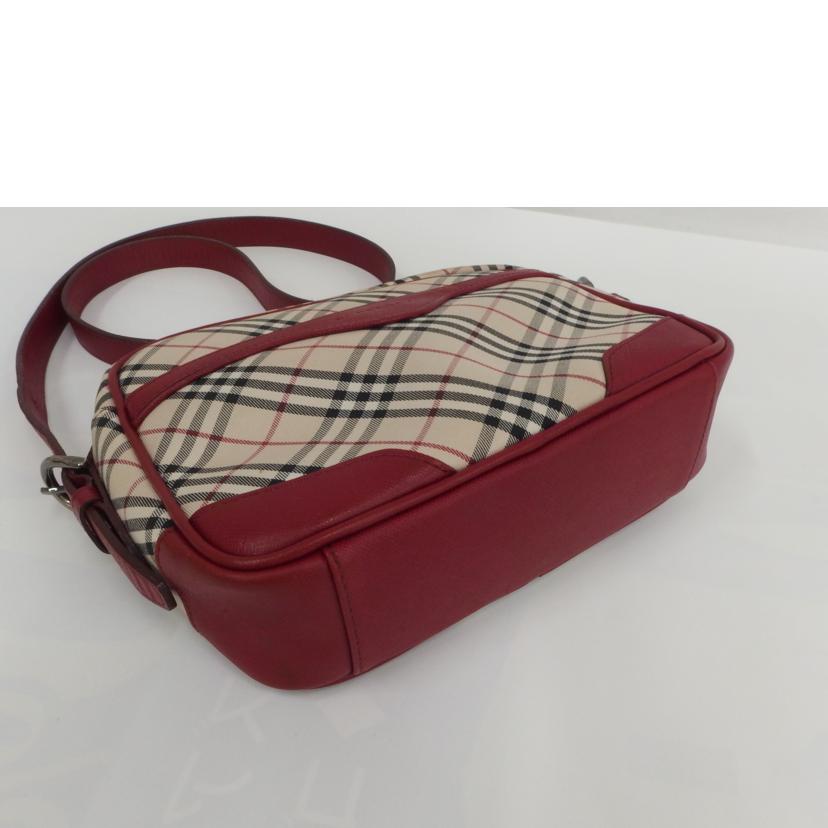 BURBERRY バーバリー/ノバチェック ショルダーバッグ ベージュ+レッド/Bランク/82