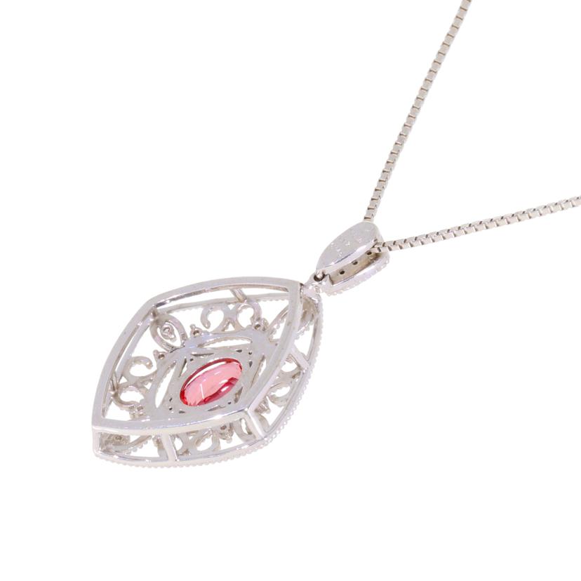 K18WGパパラチアサファイアダイヤネックレスS1.17/D0.146 ct//Aランク/59