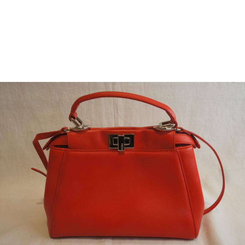 FENDI フェンディ/ピーカブーミニレッドSV金具//Aランク/92