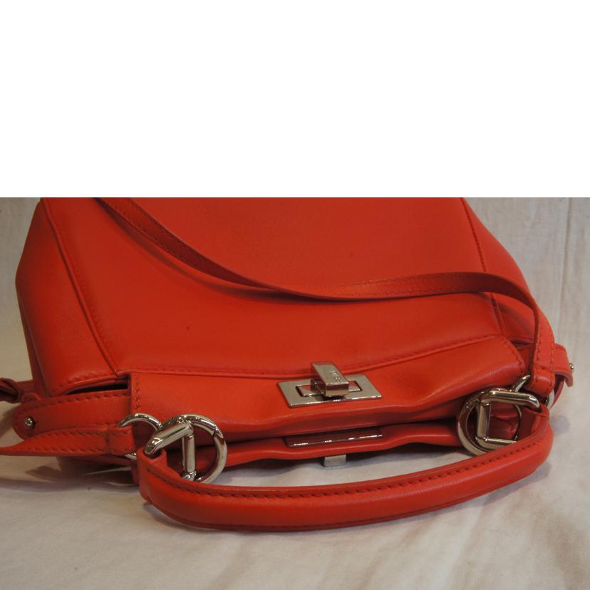 FENDI フェンディ/ピーカブーミニレッドSV金具//Aランク/92
