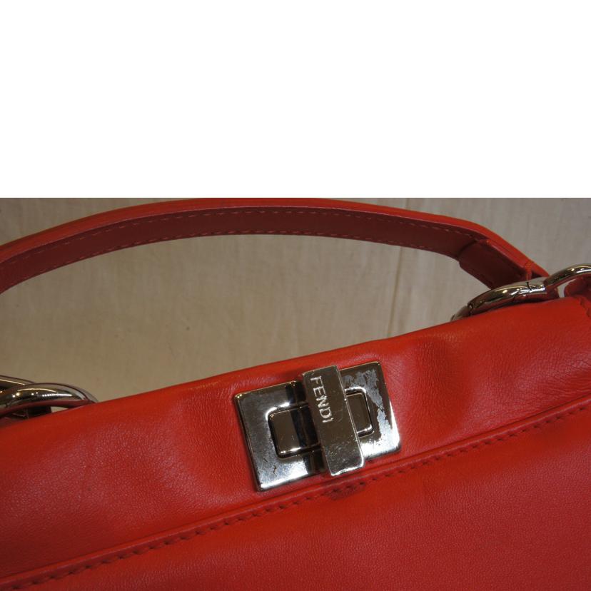 FENDI フェンディ/ピーカブーミニレッドSV金具//Aランク/92
