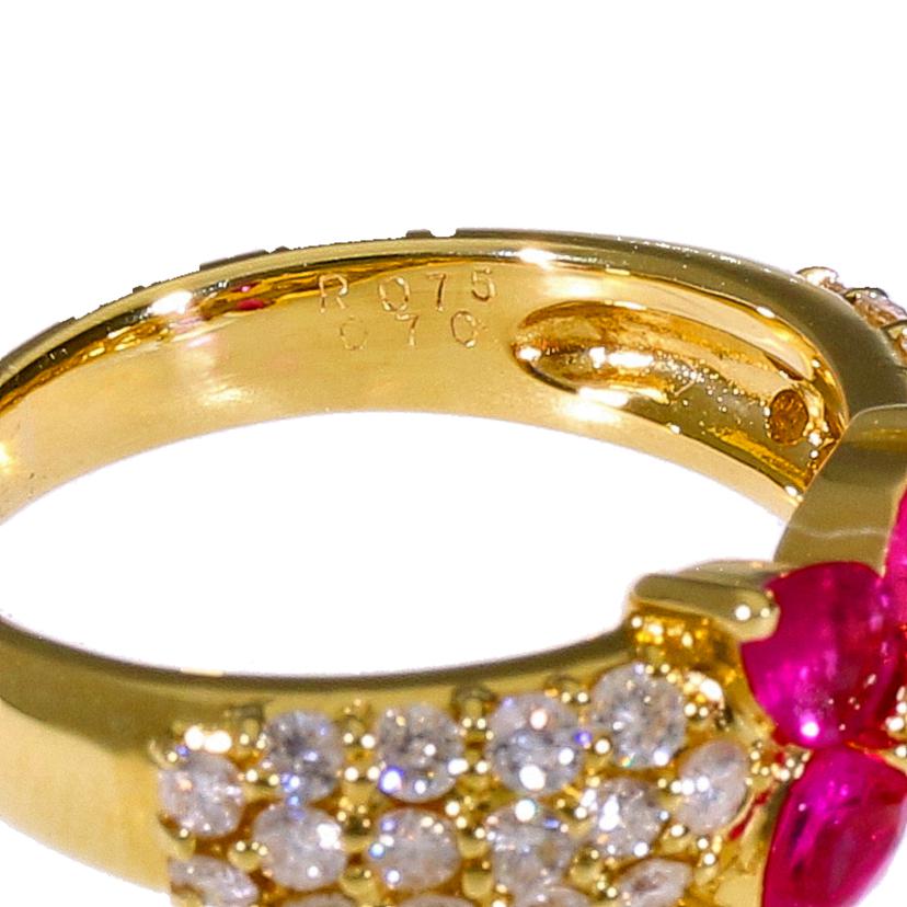 /K18ルビーダイヤR0.75/D0.70ct#10//Aランク/94