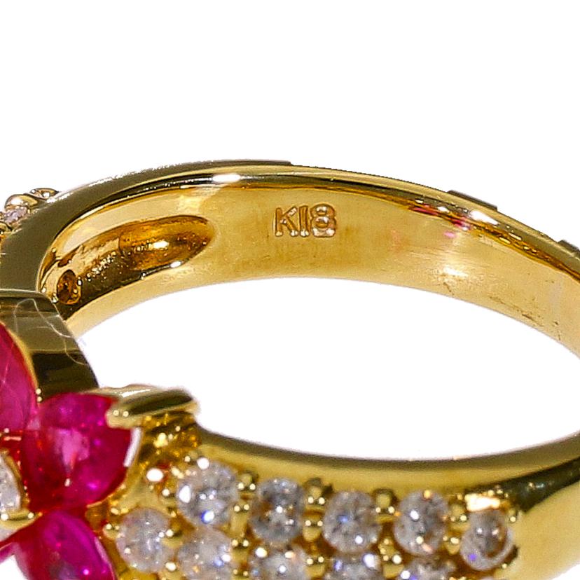 /K18ルビーダイヤR0.75/D0.70ct#10//Aランク/94