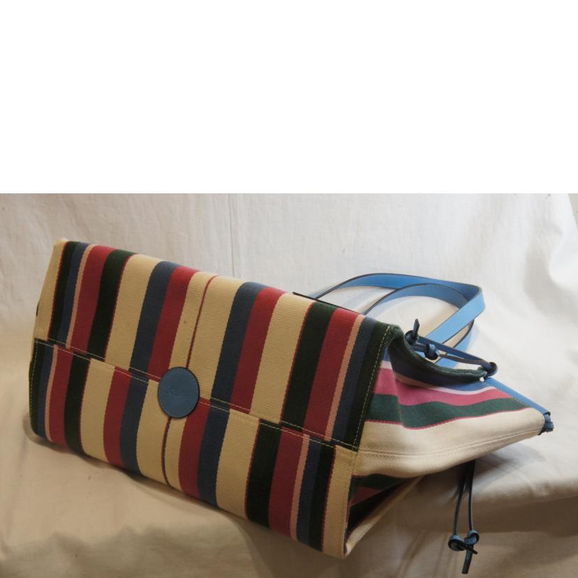 LOEWE ロエベ/クッショントート/マルチストライプ/キャンバス//Aランク/92