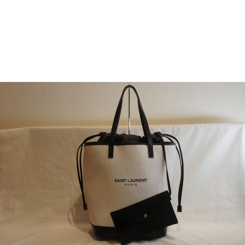 SAINT LAURENT サンローラン/テディ巾着ロゴトート/ポーチ付/551595//Aランク/92