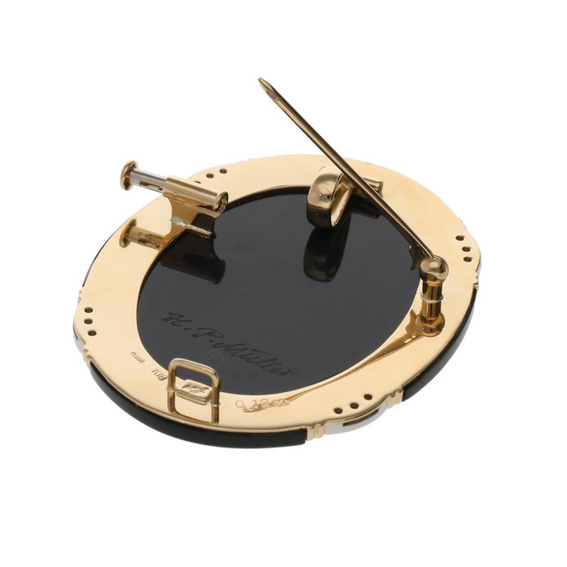 /◎K18/Pt900カメオダイヤペンダントトップ0.12ct//ABランク/59