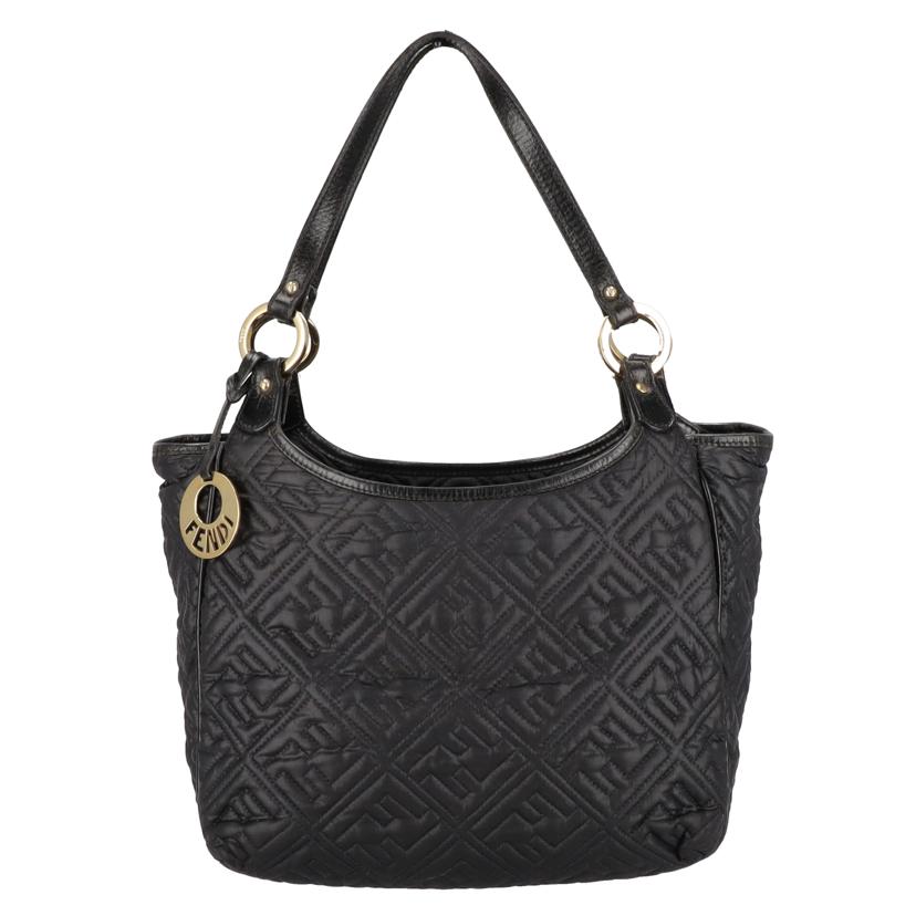 FENDI フェンディ/ズッカキルティングナイロントート/ブラック//ABランク/75
