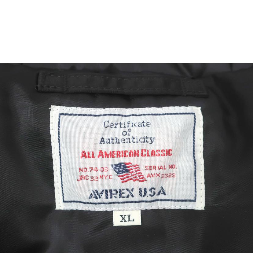 AVIREX アヴィレックス/中綿ジャケット フード XLサイズ ブラック/783-4252050//SAランク/65