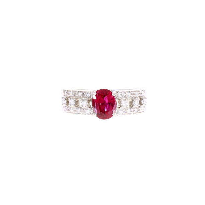 /◎PT900ルビーダイヤリング1.23/D0.26ct 鑑別//Aランク/59