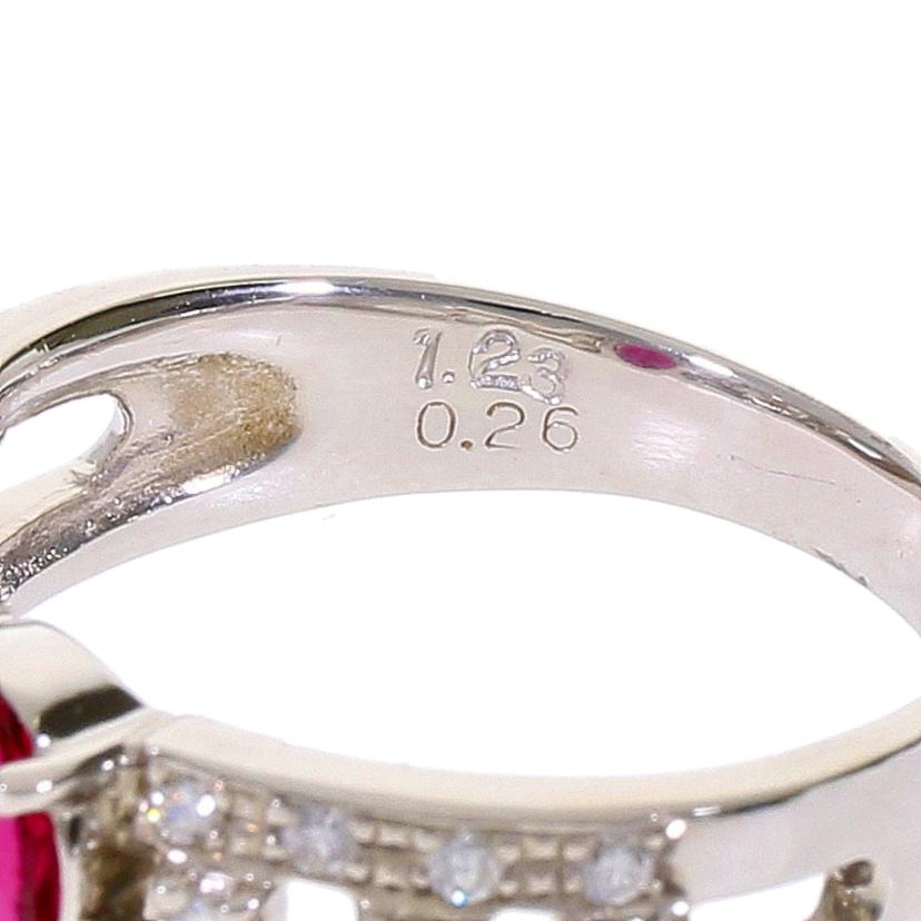 /◎PT900ルビーダイヤリング1.23/D0.26ct 鑑別//Aランク/59