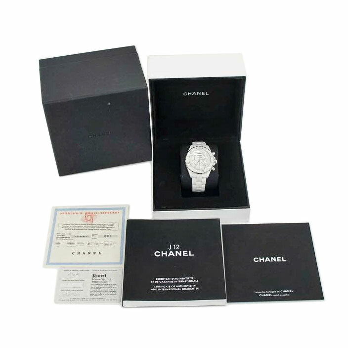 CHANEL シャネル/J12クロノグラフ・9Pダイヤ・ホワイト/メンズ/自動巻/H2009//X.C********/Aランク/75