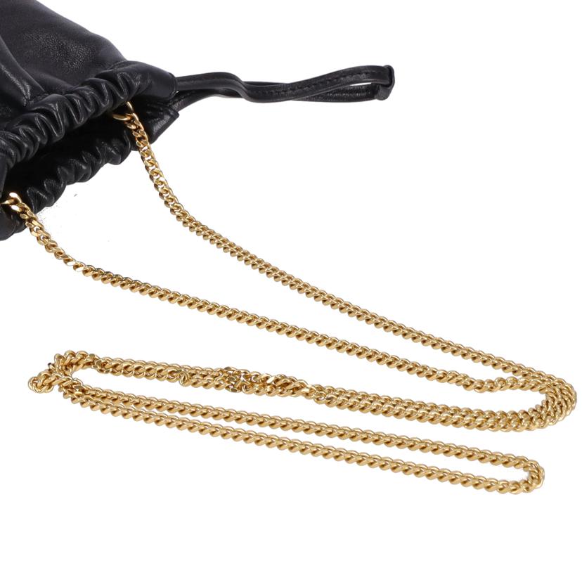 SAINT LAURENT サンローラン/サンローラン/ドローストリングレザーチェーンショルダー/640714//032*/ABランク/75