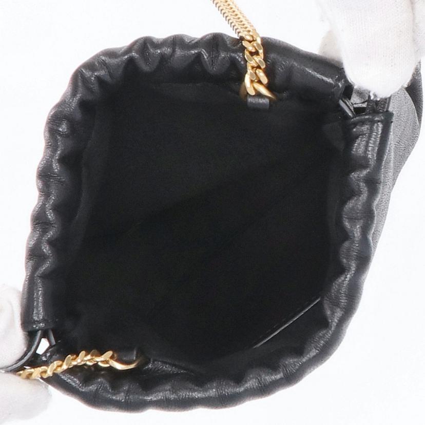 SAINT LAURENT サンローラン/サンローラン/ドローストリングレザーチェーンショルダー/640714//032*/ABランク/75