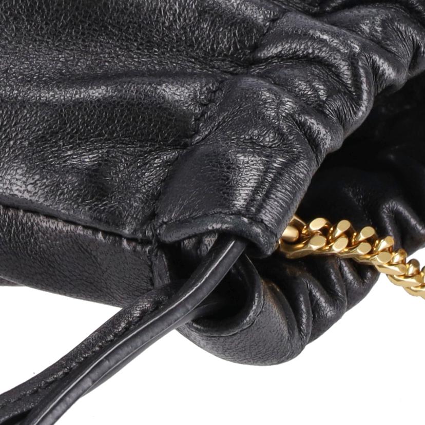 SAINT LAURENT サンローラン/サンローラン/ドローストリングレザーチェーンショルダー/640714//032*/ABランク/75