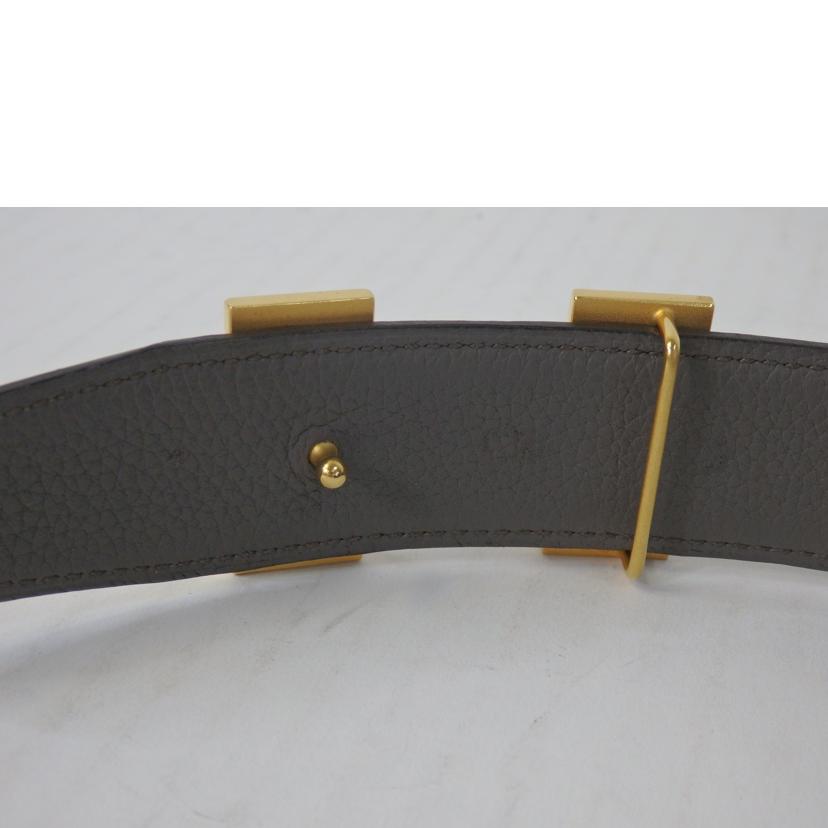 HERMES エルメス/コンスタンスH/Hロゴ/リバーシブルベルト/100cm/黒×ショコラ/ゴールド金具//C刻印/ABランク/84
