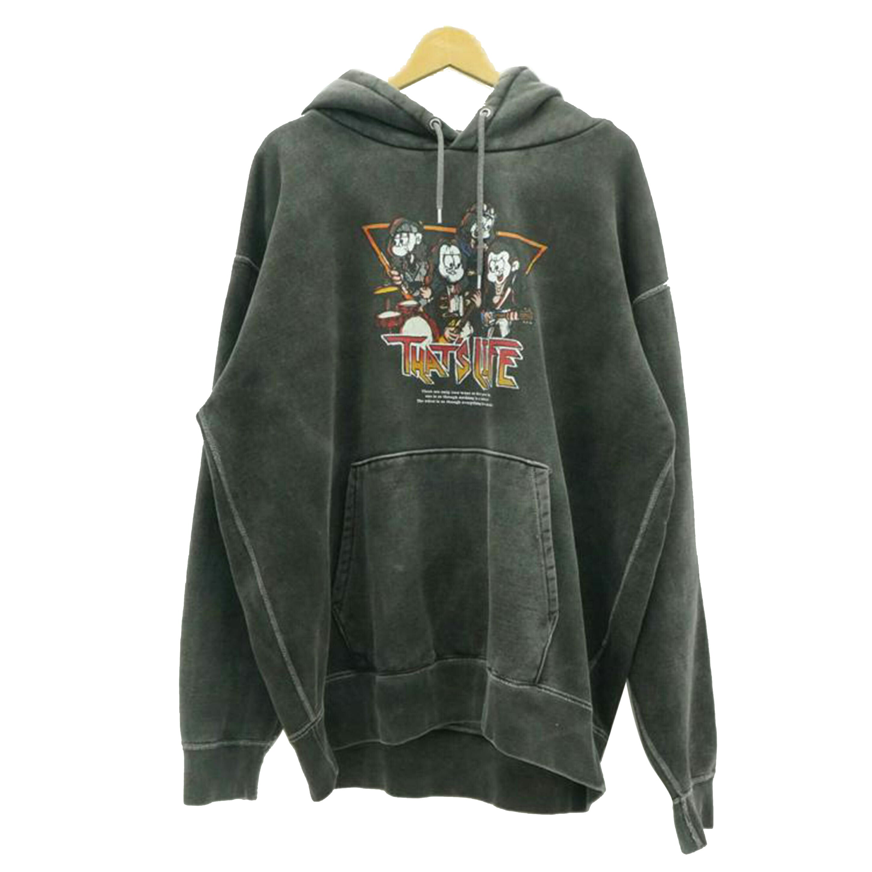 Thats Life ザッツライフ/スウェットパーカー/グレー/バンド柄//Bランク/42