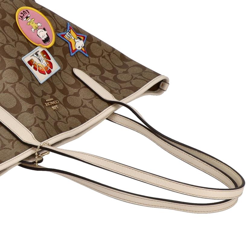 COACH コーチ/ピーナッツコラボスヌーピーワッペンシティトートバッグ/C4292//D21**/Aランク/09