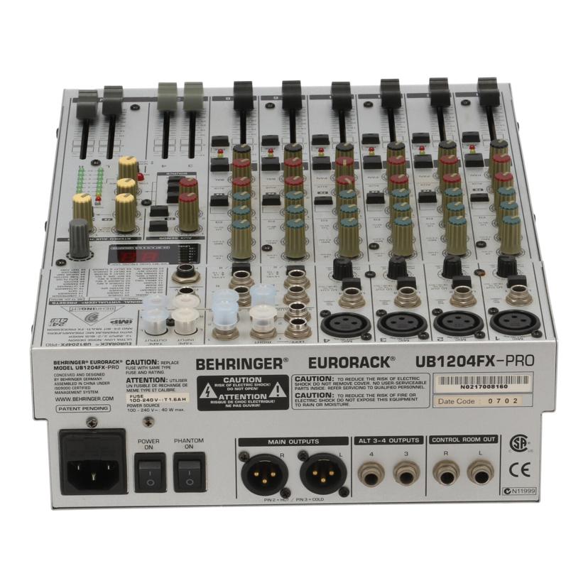 BEHRINGER ベリンガー /アナログミキサー/EURORACK/UB1204FX PRO//N0217008160/Bランク/88