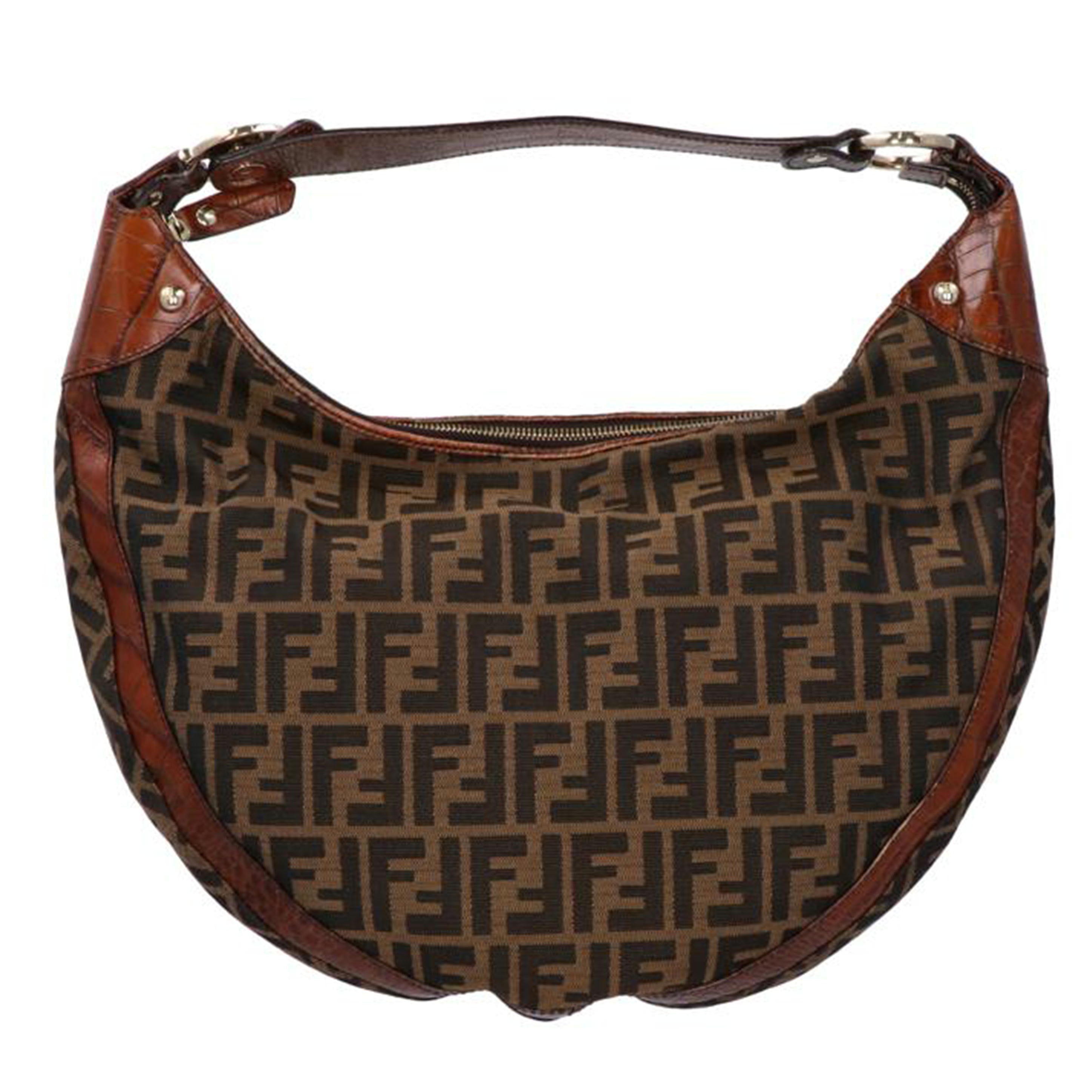 FENDI フェンディ/ズッカ柄クロコ型押しワンショルダーバッグ/8BR593//ABランク/75