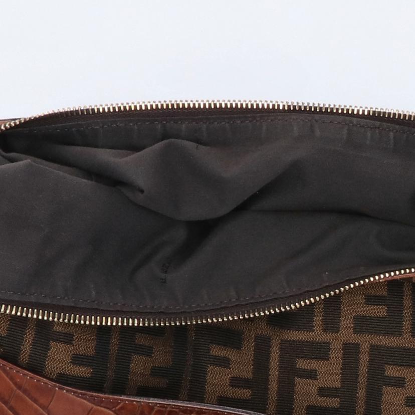 FENDI フェンディ/ズッカ柄クロコ型押しワンショルダーバッグ/8BR593//ABランク/75