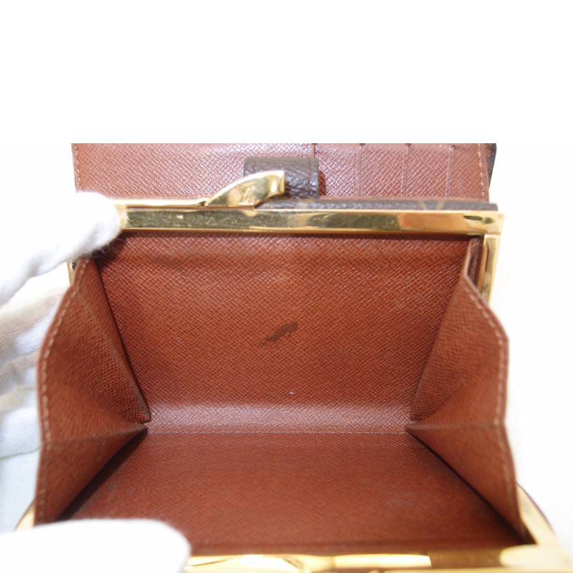 LOUIS VUITTON ルイ・ヴィトン ビトン がま口財布 ブラウン レディース メンズ/ポルトモネ・ビエヴィエノワ/モノグラム/M61663//CA0***/Bランク/69