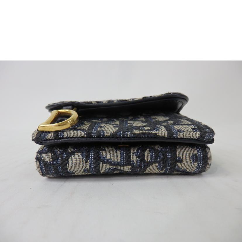 Christian Dior クリスチャンディオール/サドルロータスウォレット/オブリーグジャガード/ネイビー/S5652CTZQ_M928//シリア****/Aランク/84