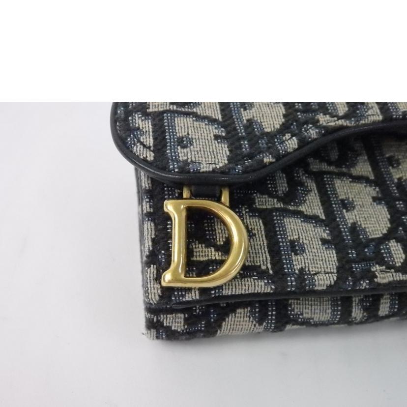 Christian Dior クリスチャンディオール/サドルロータスウォレット/オブリーグジャガード/ネイビー/S5652CTZQ_M928//シリア****/Aランク/84