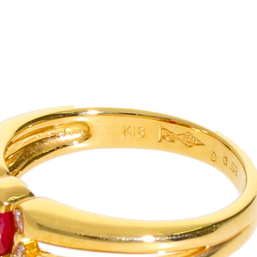 K18/K18カボションルビー0.30ctリング#8//Aランク/67