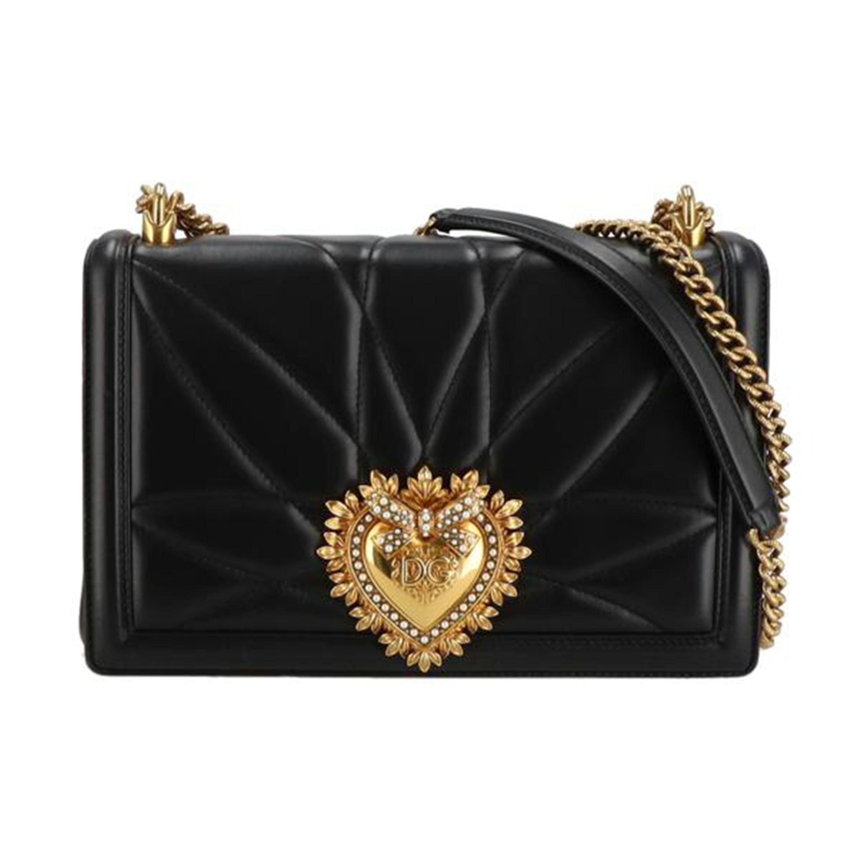 DOLCE&GABBANA ドルチエ&ガッバーナ/ディヴォーションチェーンバッグブラックGD金具//Aランク/92