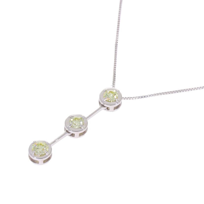 K18WG/K18WGダイヤネックレス0.704ct//ABランク/67