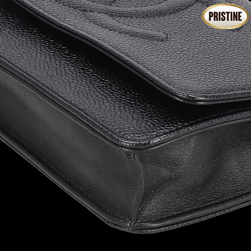 CHANEL シャネル/ココマーク キャビアスキン チェーンウォレット/ブラック/A48654//181*****/SAランク/84