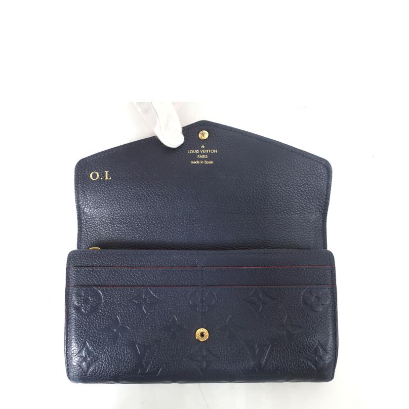LOUIS VUITTON ルイ・ヴィトン/ポルトフォイユ・サラ モノグラムアンプラント マリーヌルージュ イニシャルあり 長財布 ネイビー/M62125//CA4***/BCランク/65