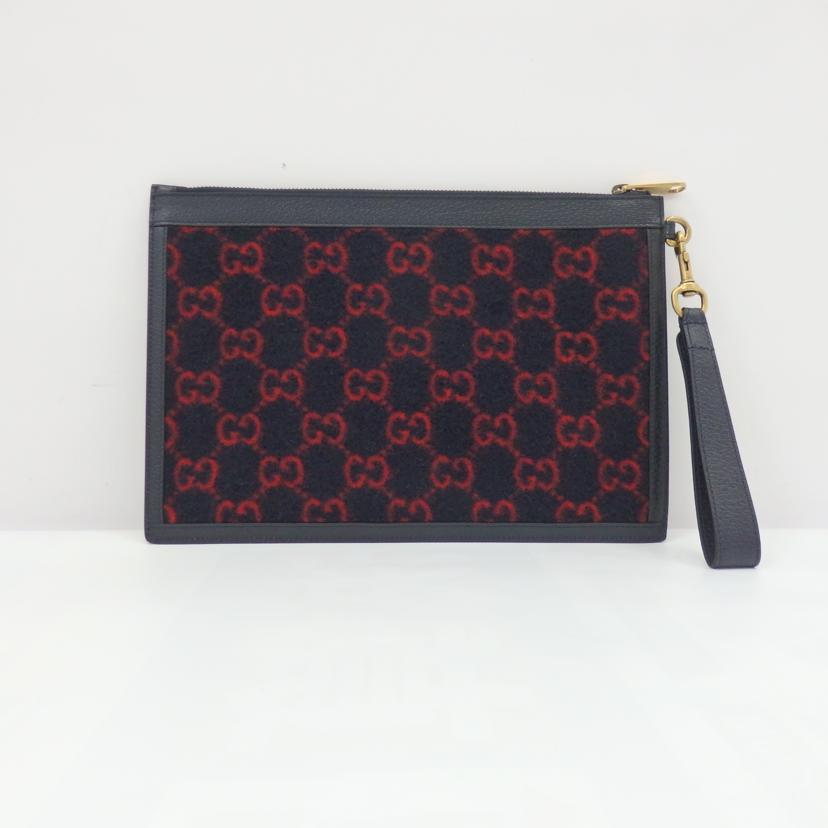 GUCCI グッチ/GGウールレザークラッチバッグ/597627//562***/Aランク/77