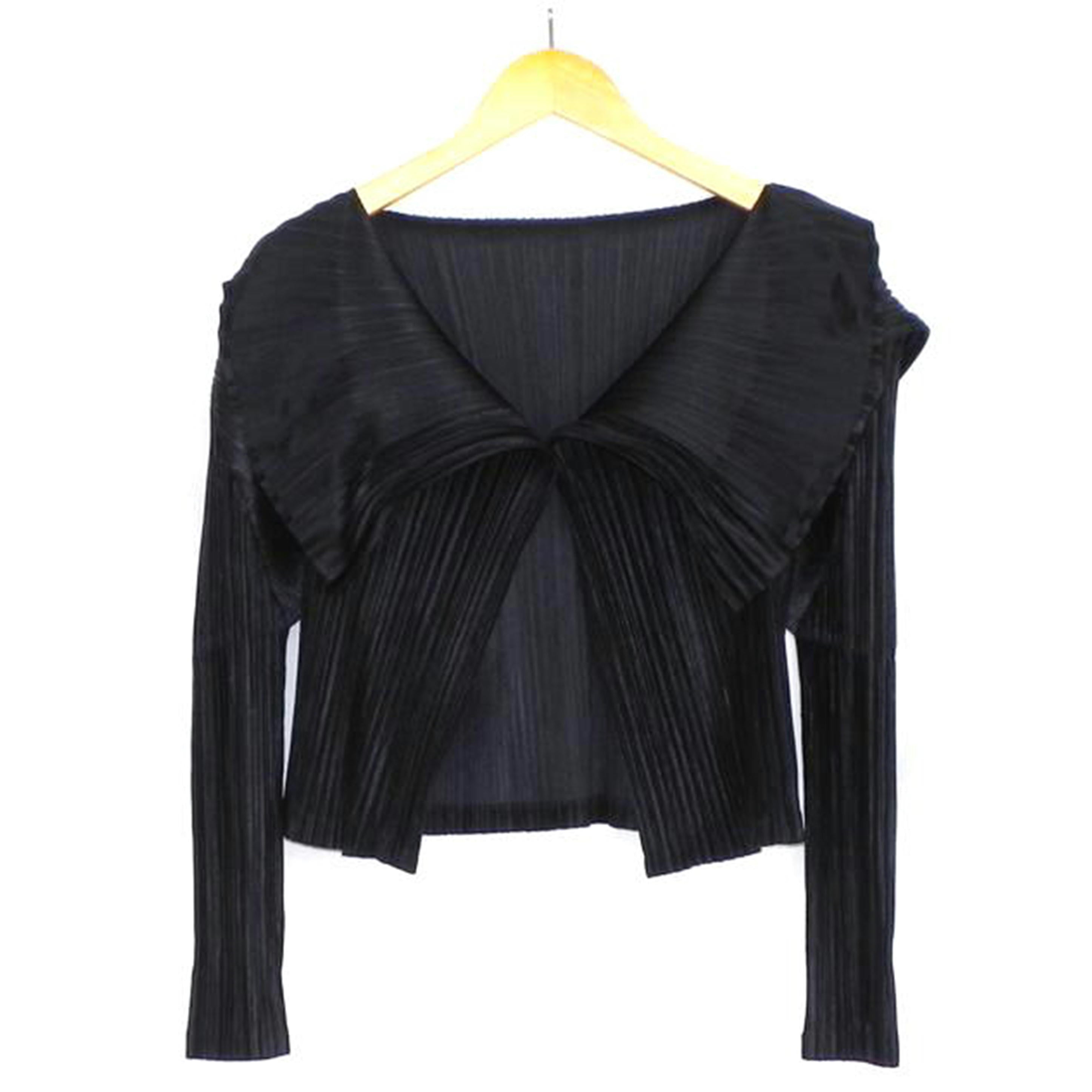 イッセイミヤケPLEATS PLEASE ブラック長袖カーディガン ISSEY MIYAKE イッセイミヤケ/レディースファッション｜WonderREX