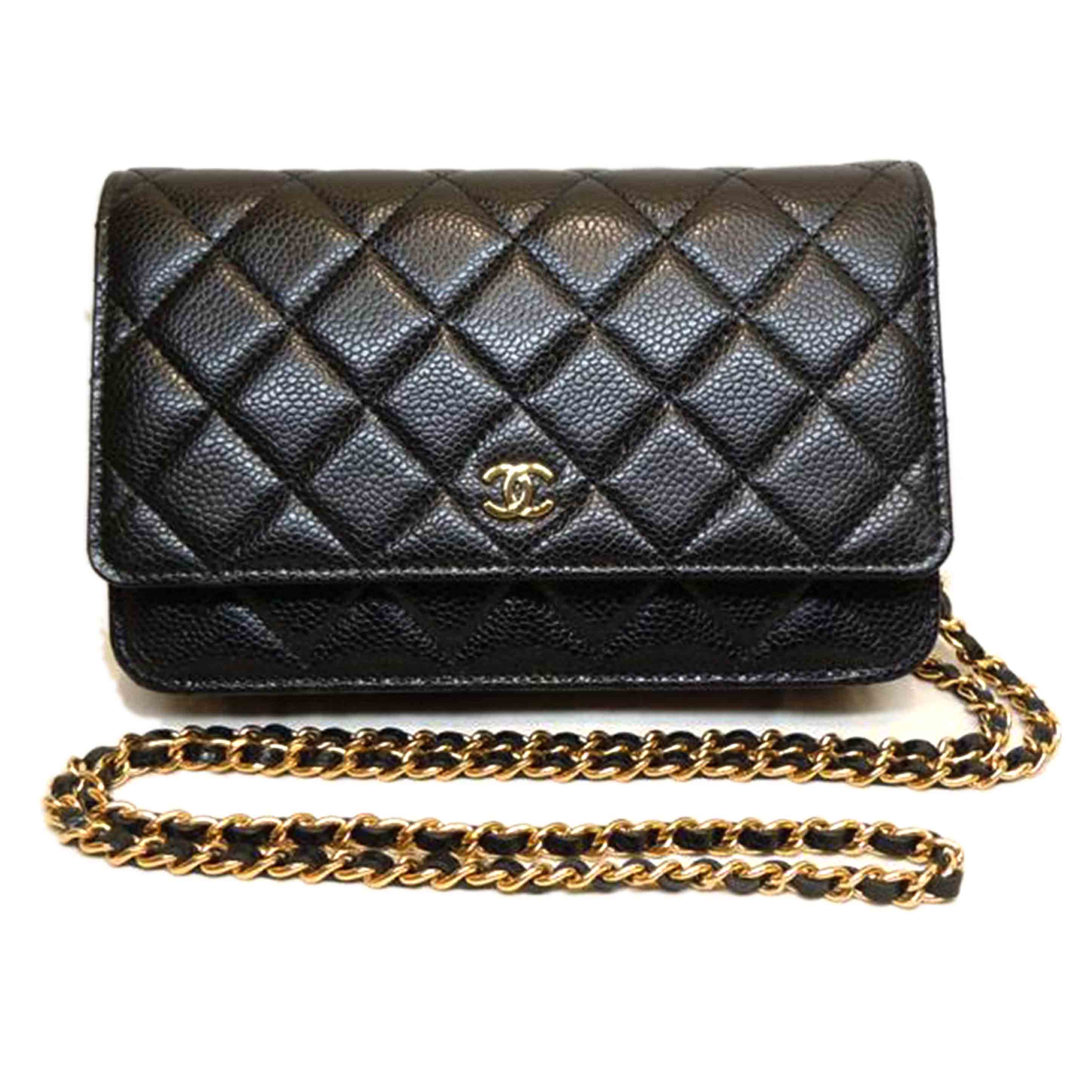 CHANEL シャネル/キャビアスキンチェーンウォレット/ブラックGD金具/AP0250//UN9*****/Aランク/92