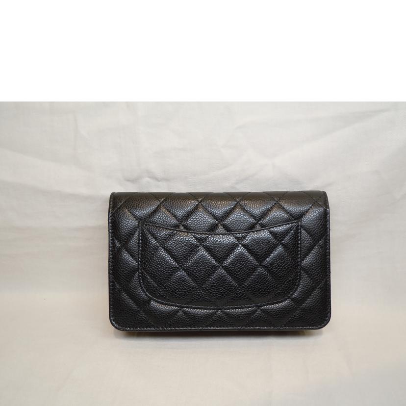 CHANEL シャネル/キャビアスキンチェーンウォレット/ブラックGD金具/AP0250//UN9*****/Aランク/92