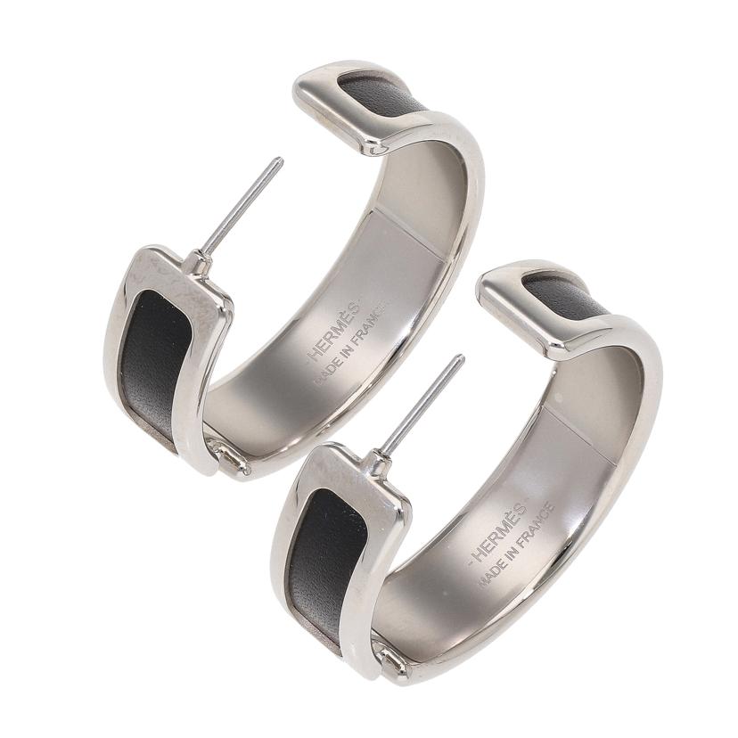 HERMES エルメス/オランプ/ピアス/GPシルバー金具×革//Aランク/75